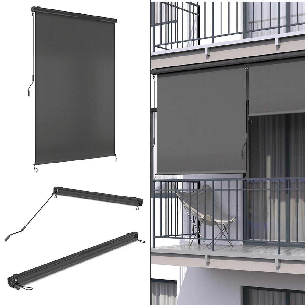 Senkrechtmarkise Anthrazit 180 X 250 Cm OK-Living 4 Senkrechtmarkise Anthrazit 180 X 250 Cm OK-Living – Bild 2