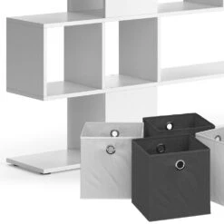 Raumteiler "Hylda" Weiß 124.4 X 113 Cm Mit 4 Faltboxen Vicco -Vicco 20231317 m5600 06 ol