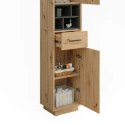 Badschrank "Beatrice" Eiche/Anthrazit 38 X 190 Cm Mit Türen, Schublade Und Offenen Fächern Vicco 14 Badschrank "Beatrice" Eiche/Anthrazit 38 X 190 Cm Mit Türen, Schublade Und Offenen Fächern Vicco -Vicco 20231410 m5592 06 ol