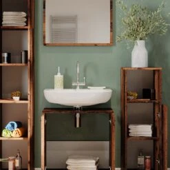 Badmöbel Set "Kiko" Eiche Rustikal 4 Teile Vicco -Vicco 20231423 m5610 05 ol