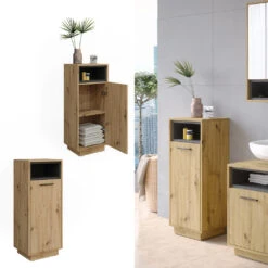 Midischrank "Beatrice" Eiche/Anthrazit 38 X 93 Cm Vicco -Vicco 20231610 m5593 02 ol