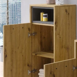 Midischrank "Beatrice" Eiche/Anthrazit 38 X 93 Cm Vicco -Vicco 20231610 m5593 05 ol