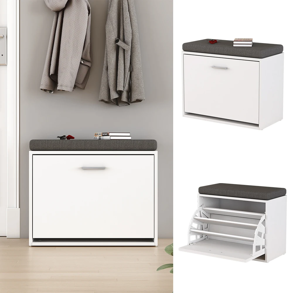 Schuhbank "Georg" Weiß 60 X 49.5 Cm Mit Auflage Oskar Store 4 Schuhbank "Georg" Weiß 60 X 49.5 Cm Mit Auflage Oskar Store – Bild 2