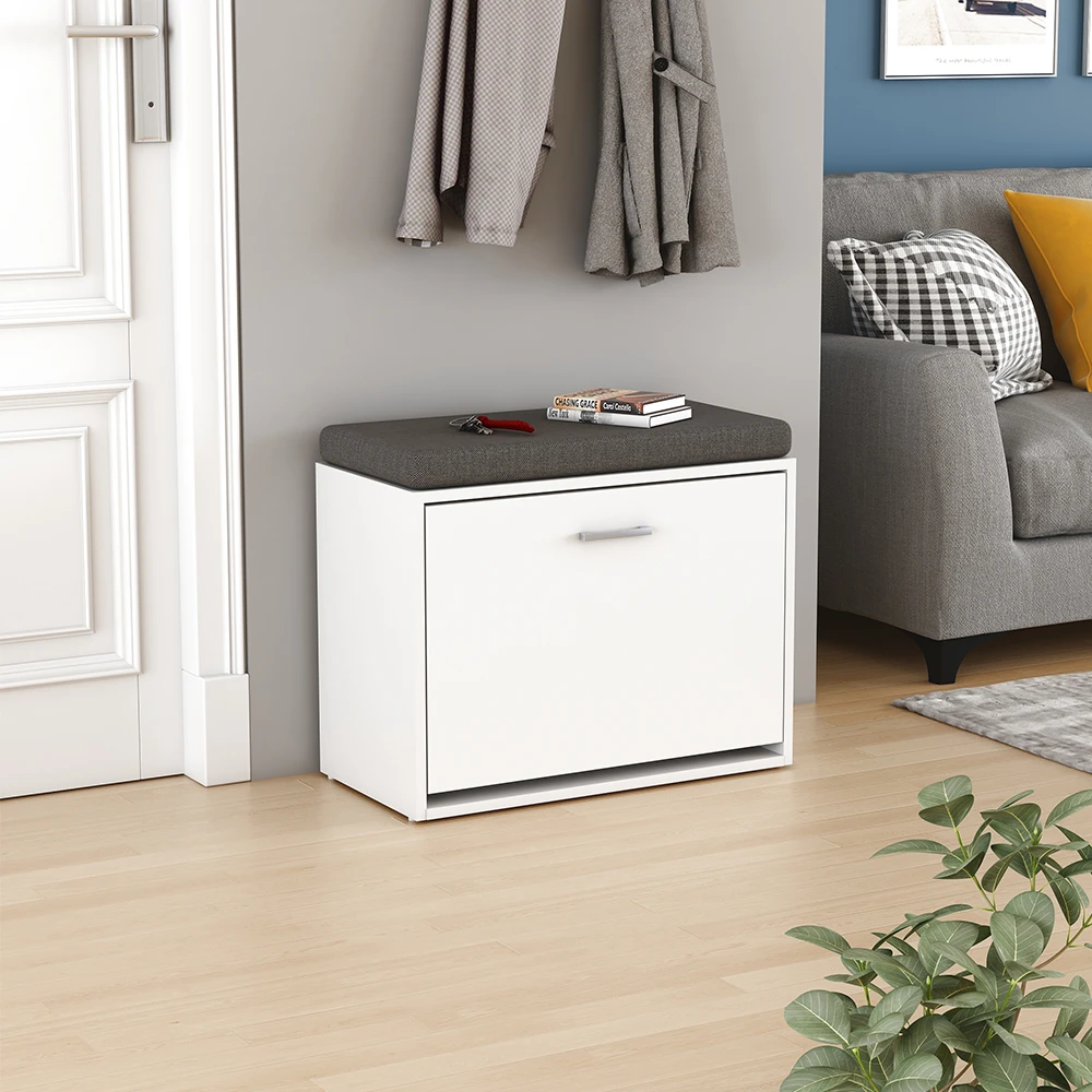 Schuhbank "Georg" Weiß 60 X 49.5 Cm Mit Auflage Oskar Store 6 Schuhbank "Georg" Weiß 60 X 49.5 Cm Mit Auflage Oskar Store – Bild 4