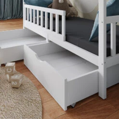 Hausbett "Franka" Weiß 80x160 Cm Mit 2 Schubladen Oskar Store -Vicco 20231912 m5553 05 ol