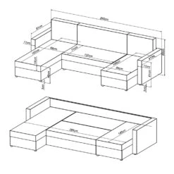 Sofa L Form Dunkelgrau/Hellgrau 290 X 185 Cm Mit Bettkasten Vitalispa -Vicco 20232014 m5706 03 ol