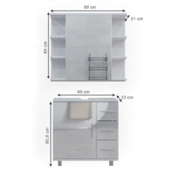 Badmöbel Set "Ilias" Weiß Hochglanz 2 Teile Vicco 12 Badmöbel Set "Ilias" Weiß Hochglanz 2 Teile Vicco -Vicco 20232123 m5669 03 ol