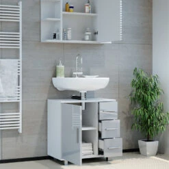 Badmöbel Set "Ilias" Weiß Hochglanz 2 Teile Vicco 14 Badmöbel Set "Ilias" Weiß Hochglanz 2 Teile Vicco -Vicco 20232123 m5669 05 ol