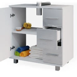 Badmöbel Set "Ilias" Weiß Hochglanz 2 Teile Vicco 15 Badmöbel Set "Ilias" Weiß Hochglanz 2 Teile Vicco -Vicco 20232123 m5669 06 ol