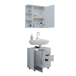 Badmöbel Set "Ilias" Weiß Hochglanz 2 Teile Vicco 16 Badmöbel Set "Ilias" Weiß Hochglanz 2 Teile Vicco -Vicco 20232123 m5669 07 ol