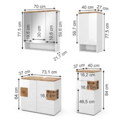 Badmöbel Set "Eden" Weiß Hochglanz/Artisan-Eiche 4 Teile Vicco 12 Badmöbel Set "Eden" Weiß Hochglanz/Artisan-Eiche 4 Teile Vicco -Vicco 20232217 m5614 03 ol