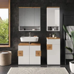 Badmöbel Set "Eden" Weiß Hochglanz/Artisan-Eiche 4 Teile Vicco 13 Badmöbel Set "Eden" Weiß Hochglanz/Artisan-Eiche 4 Teile Vicco -Vicco 20232217 m5614 04 ol