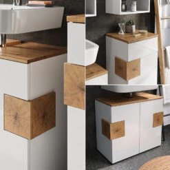 Badmöbel Set "Eden" Weiß Hochglanz/Artisan-Eiche 4 Teile Vicco 14 Badmöbel Set "Eden" Weiß Hochglanz/Artisan-Eiche 4 Teile Vicco -Vicco 20232217 m5614 05 ol