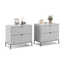 Nachttisch "Eliza" Grau 66 X 60 Cm 2er Set Vicco -Vicco 20232405 m5745 2er set 07 ol