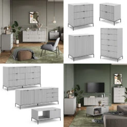 Nachttisch "Eliza" Grau 66 X 60 Cm 2er Set Vicco -Vicco 20232405 m5745 2er set 08 ol