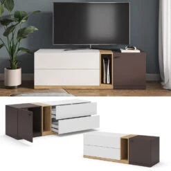 Lowboard "Phönix" Weiß/Braun 170 X 55 Cm Vicco -Vicco 20232410 m5514 02 ol