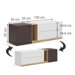 Lowboard "Phönix" Weiß/Braun 170 X 55 Cm Vicco -Vicco 20232410 m5514 03 ol