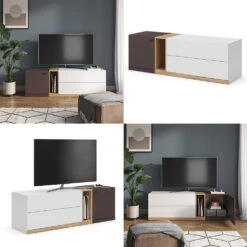 Lowboard "Phönix" Weiß/Braun 170 X 55 Cm Vicco -Vicco 20232410 m5514 08 ol