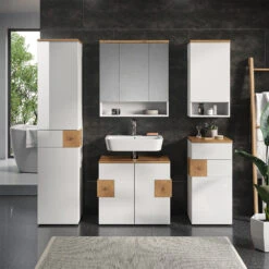 Badmöbel Set "Eden" Weiß Hochglanz/Artisan-Eiche 5 Teile Vicco 13 Badmöbel Set "Eden" Weiß Hochglanz/Artisan-Eiche 5 Teile Vicco -Vicco 20232417 m5615 04 ol