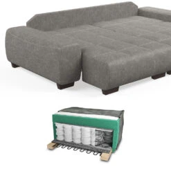Sofa L Form "Perry" Grau 260 X 160 Cm Vitalispa -Vicco 20232512 m1764 06 ol