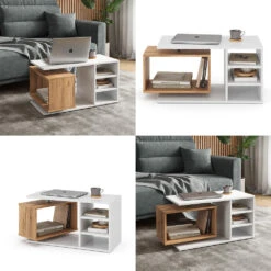 Couchtisch "Rafi" Weiß/Eiche 88 X 40 Cm Vicco -Vicco 20232910 m5517 08 ol