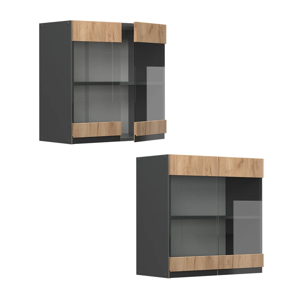 Küchenschrank Glas "R-Line" Goldkraft Eiche/Anthrazit 60 Cm J-Shape Vicco 6 Küchenschrank Glas "R-Line" Goldkraft Eiche/Anthrazit 60 Cm J-Shape Vicco – Bild 5