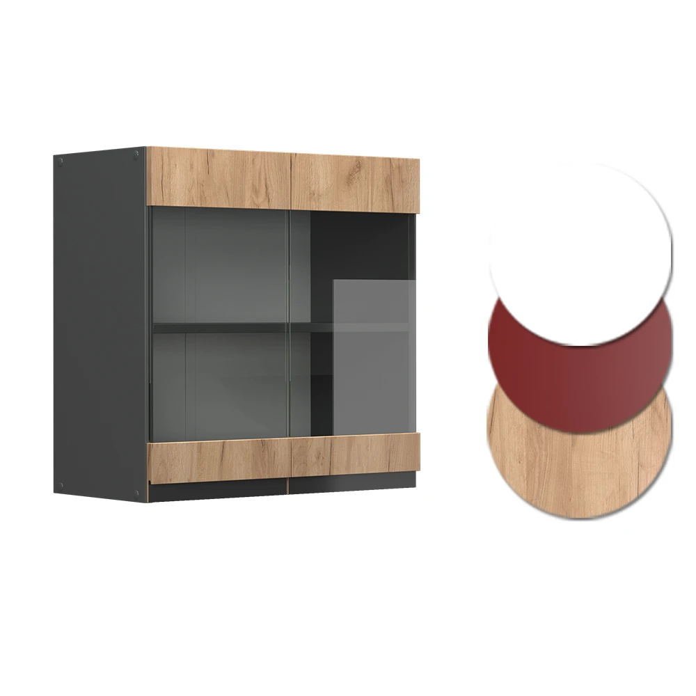 Küchenschrank Glas "R-Line" Goldkraft Eiche/Anthrazit 60 Cm J-Shape Vicco 7 Küchenschrank Glas "R-Line" Goldkraft Eiche/Anthrazit 60 Cm J-Shape Vicco – Bild 6