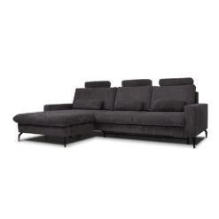Sofa L Form "Beata" Anthrazit 302 X 180 Cm Mit Bettkasten Vitalispa