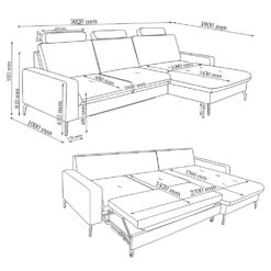 Sofa L Form "Beata" Anthrazit 302 X 180 Cm Mit Bettkasten Vitalispa -Vicco 20233114 m5766 03 ol