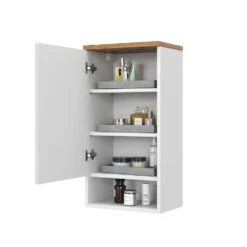 Badschrank "Eden" Weiß Hochglanz/Artisan-Eiche 40 X 77.5 Cm Mit 4 Fächer Vicco -Vicco 20233117 m5520 07 ol