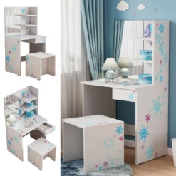 Schminktisch "Schneeflocke" Weiß 55 Cm Mit Hocker Oskar Store -Vicco 20233221 m5550 02 ol