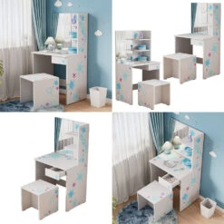 Schminktisch "Schneeflocke" Weiß 55 Cm Mit Hocker Oskar Store -Vicco 20233221 m5550 08 ol