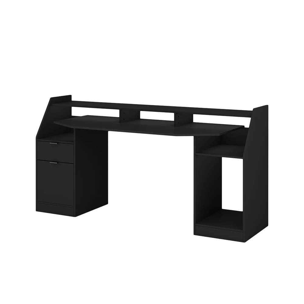 Gaming Tisch "Sonic" Schwarz 179.8 X 48 Cm Mit Schubladen Oskar Store 3 Gaming Tisch "Sonic" Schwarz 179.8 X 48 Cm Mit Schubladen Oskar Store