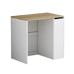 Waschmaschinenschrank "Viktor" Weiß/Eiche 93.5 X 88.5 Cm Mit 3 Fächer Oskar-Store