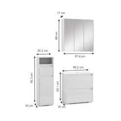 Badmöbel Set "Majest" Weiß/Weiß Hochglanz 3 Teile Vicco 12 Badmöbel Set "Majest" Weiß/Weiß Hochglanz 3 Teile Vicco -Vicco 20233417 m5618 03 ol