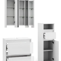 Badmöbel Set "Majest" Weiß/Weiß Hochglanz 3 Teile Vicco 15 Badmöbel Set "Majest" Weiß/Weiß Hochglanz 3 Teile Vicco -Vicco 20233417 m5618 06 ol