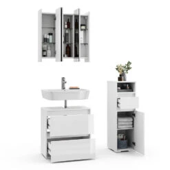 Badmöbel Set "Majest" Weiß/Weiß Hochglanz 3 Teile Vicco 16 Badmöbel Set "Majest" Weiß/Weiß Hochglanz 3 Teile Vicco -Vicco 20233417 m5618 07 ol