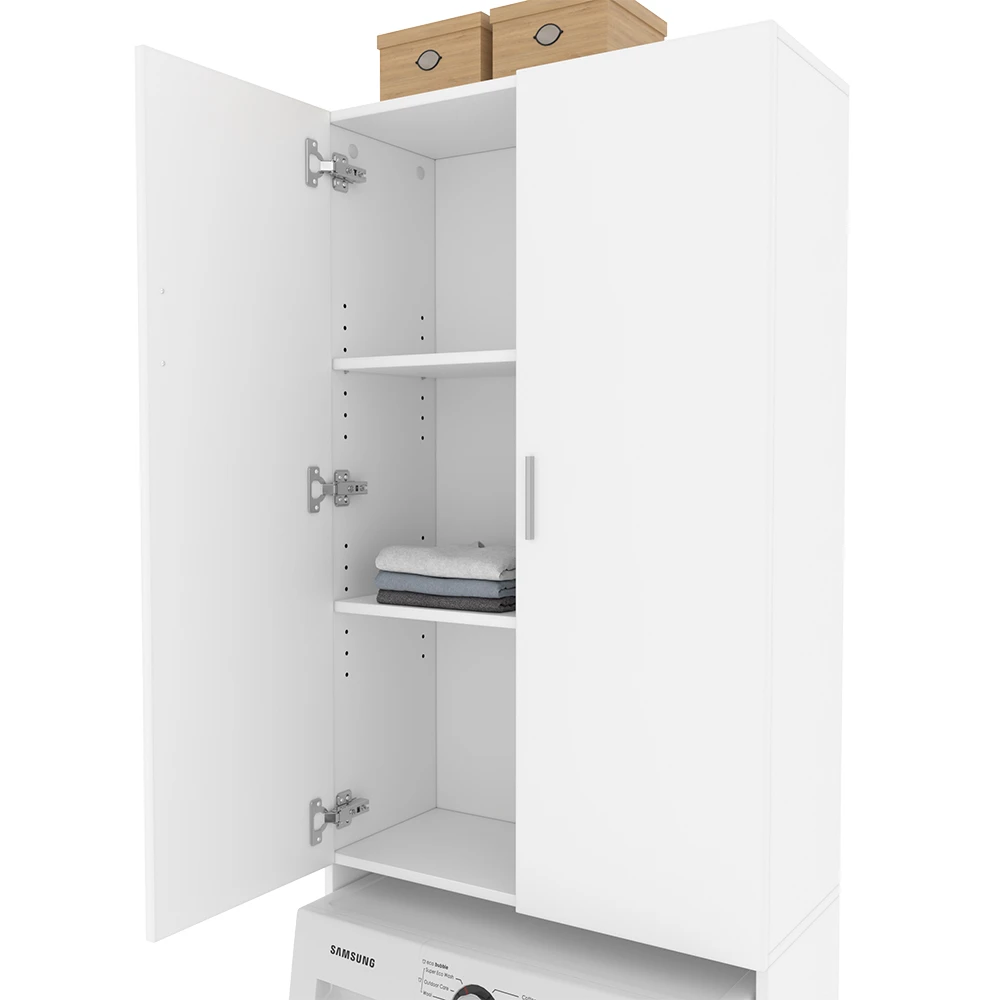 Waschmaschinenschrank "Martha" Weiß 64 X 190 Cm Mit 2 Langen Türen Oskar Store 8 Waschmaschinenschrank "Martha" Weiß 64 X 190 Cm Mit 2 Langen Türen Oskar Store – Bild 6