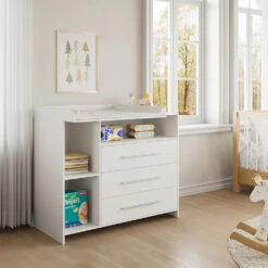 Wickelkommode "Paula" Weiß 110 X 93.5 Cm Mit Wickelaufsatz Oskar Store -Vicco 20233421 m5572 04 ol