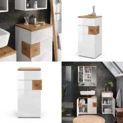 Midischrank "Eden" Weiß Hochglanz/Artisan-Eiche 40 X 84 Cm Vicco 17 Midischrank "Eden" Weiß Hochglanz/Artisan-Eiche 40 X 84 Cm Vicco -Vicco 20233517 m5522 08 ol