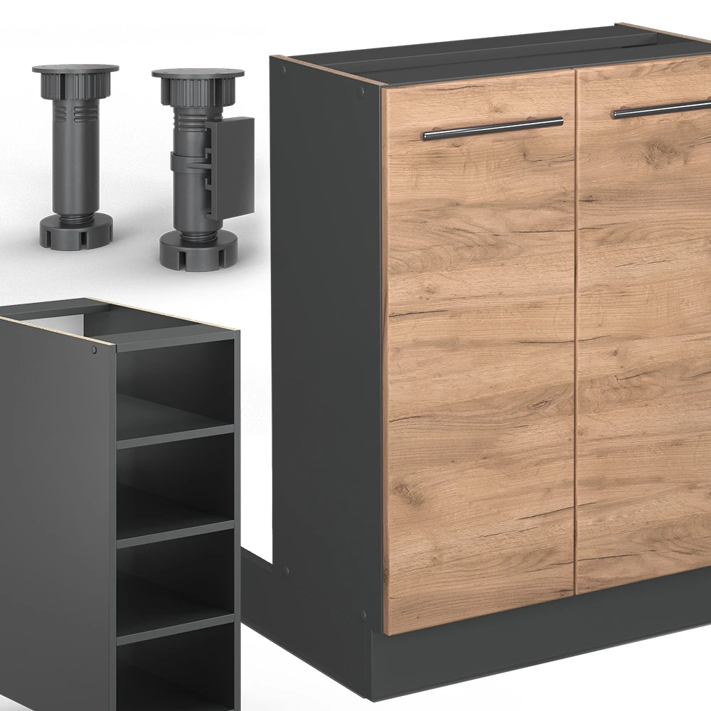 Kücheninsel "Fame-Line" Goldkraft Eiche/Anthrazit 90 Cm Ohne Arbeitsplatte Vicco 7 Kücheninsel "Fame-Line" Goldkraft Eiche/Anthrazit 90 Cm Ohne Arbeitsplatte Vicco – Bild 5