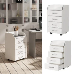 Rollcontainer "Gwendolyn" Weiß 40 X 36 Cm Mit 4 Schubladen Oskar Store -Vicco 20233621 m5657 02 ol