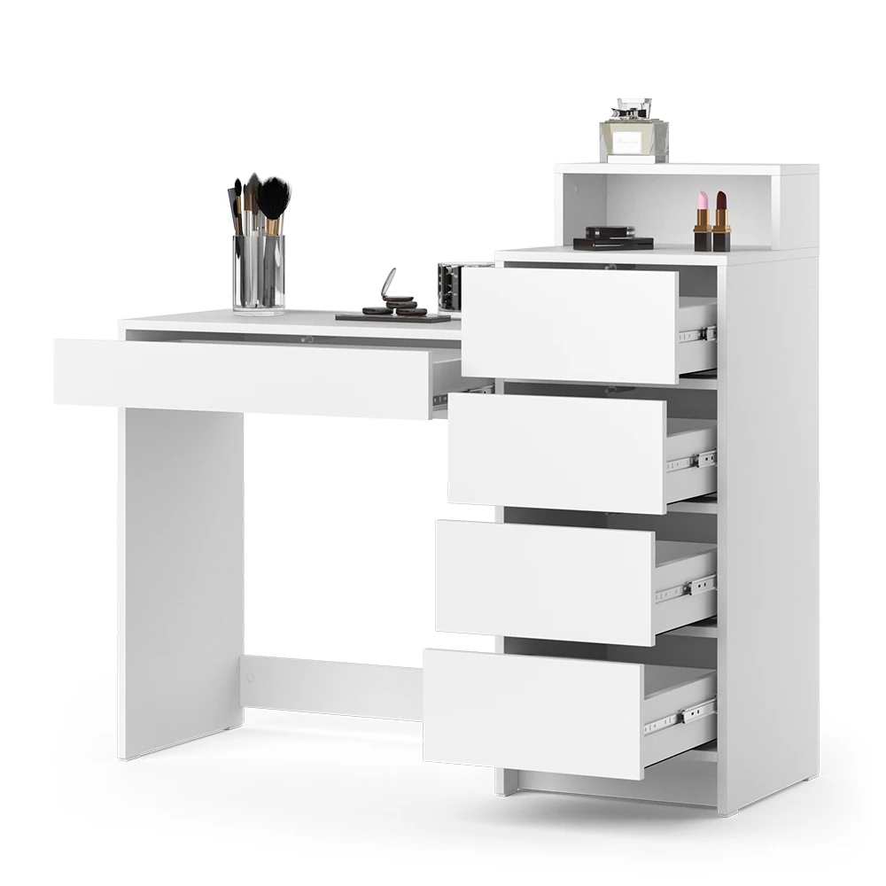 Schminktisch "Nara" Weiß 110.5 Cm Mit 5 Schubladen Vicco 9 Schminktisch "Nara" Weiß 110.5 Cm Mit 5 Schubladen Vicco – Bild 7