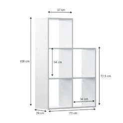 Treppenregal "Aramis" Weiß 73 X 108 Cm 5 Fächer Oskar Store 12 Treppenregal "Aramis" Weiß 73 X 108 Cm 5 Fächer Oskar Store -Vicco 20234021 m5758 03 ol