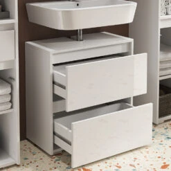 Waschbeckenunterschrank "Majest" Weiß/Weiß Hochglanz 60.2 X 62.1 Cm Vicco -Vicco 20234117 m5523 05 ol