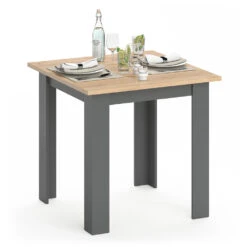 Esstisch "Karlos" Goldkraft Eiche/Anthrazit 80 X 80 Cm Vicco -Vicco 20234126 m4355 07 ol