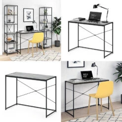 Schreibtisch "Fyrk" Beton/Schwarz 100 X 45 Cm Vicco -Vicco 20234226 m2516 08 ol