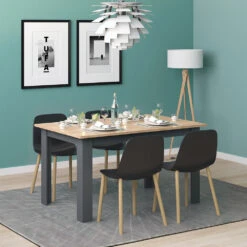 Esstisch "Karlos" Goldkraft Eiche/Anthrazit 140 X 90 Cm Vicco -Vicco 20234226 m4356 04 ol