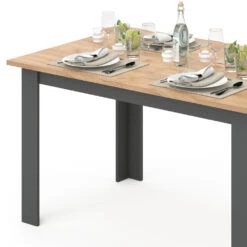 Esstisch "Karlos" Goldkraft Eiche/Anthrazit 140 X 90 Cm Vicco -Vicco 20234226 m4356 06 ol