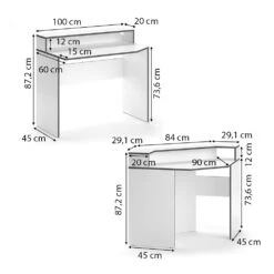 Gaming Tisch "Kron" Weiß/Grau 90 X 90 Cm Eckform Vicco 12 Gaming Tisch "Kron" Weiß/Grau 90 X 90 Cm Eckform Vicco -Vicco 20234321 m5771 03 ol